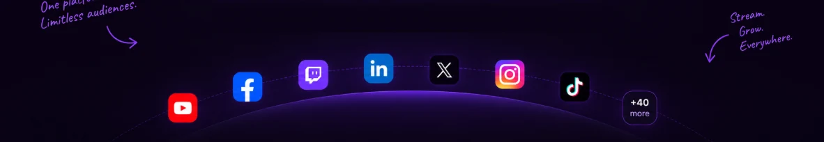 One platform. Limitless audiences. Stream. Grow. Everywhere.